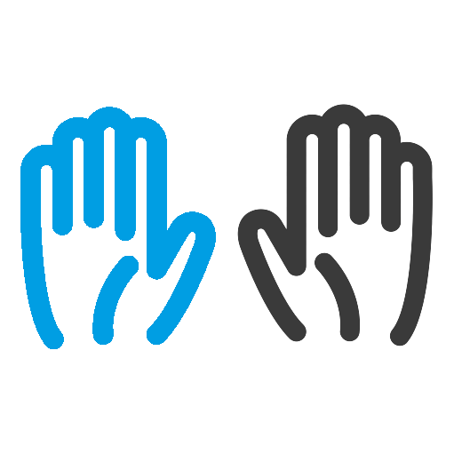 Hand-blau